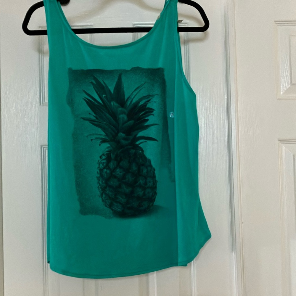 American Eagle Outfitters Green Graphic Tank Top